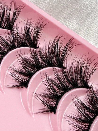 Hinarin 10 Pairs Half Lashes Clear Band Eyelashes Cat Eye False Eyelashes Short Soft 3d Faux Mink Eyelashes Soft Natural Makeup Strip Lashes, Lashes, Eyelashes, Fake Lashes