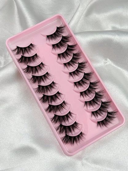 Hinarin 10 Pairs Half Lashes Clear Band Eyelashes Cat Eye False Eyelashes Short Soft 3d Faux Mink Eyelashes Soft Natural Makeup Strip Lashes, Lashes, Eyelashes, Fake Lashes