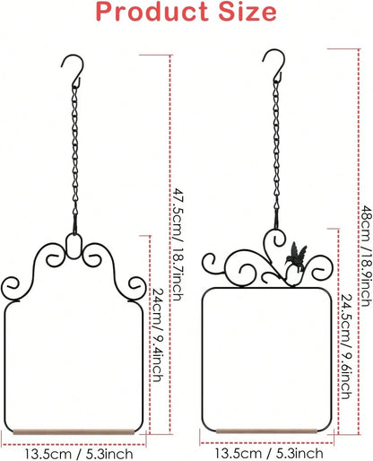 Hummingbird Swings And Perches Metal Frame 2 Pack, Wild Bird Swing Outdoor Bird Perch With Wooden Dowel And 2 Hanging Chain For Hanging Indoor, Outdoor, Trunk, Lawn, Patio, Garden (Black