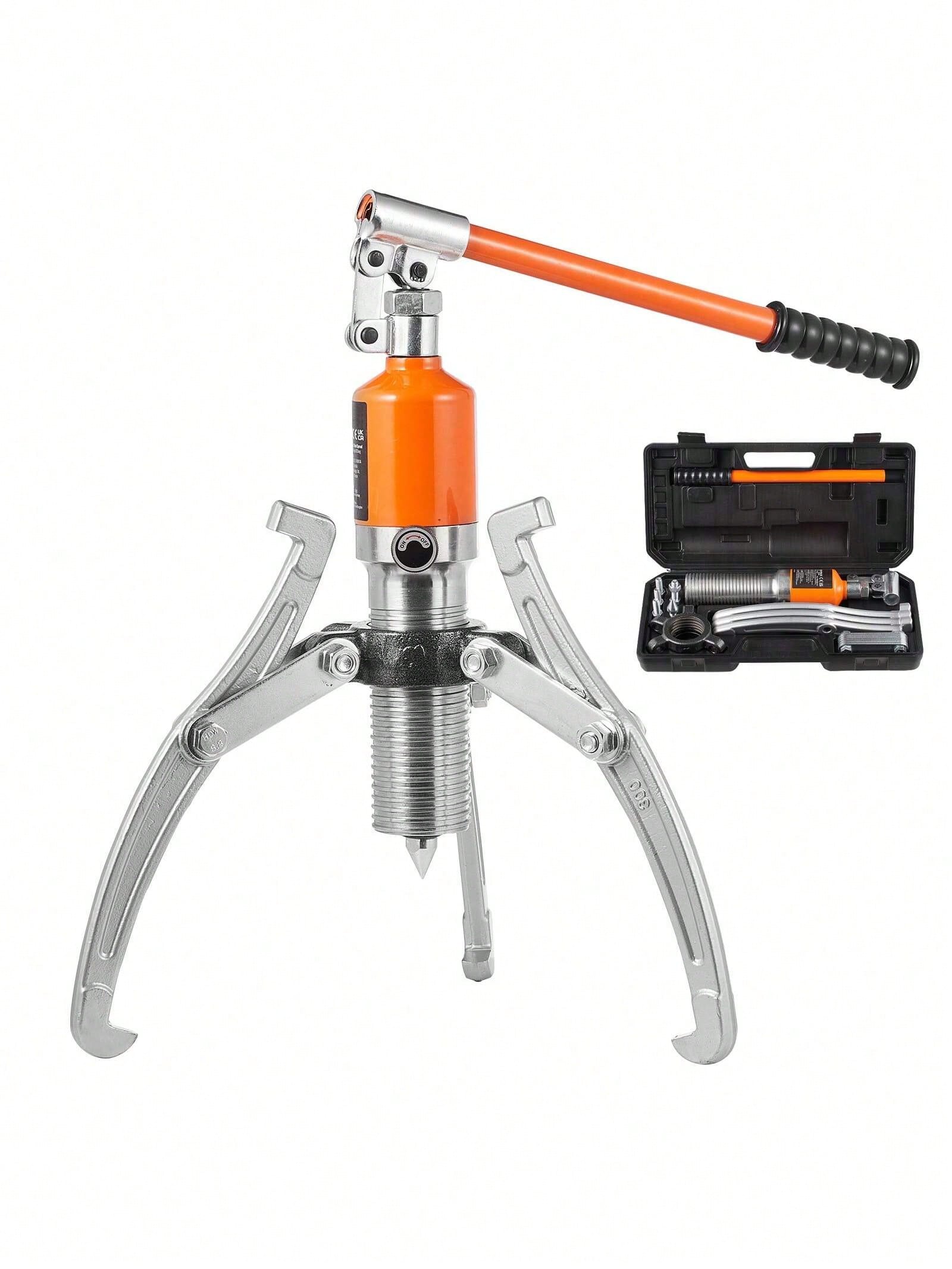 Hydraulic Gear Puller, 15 Ton Max Capacity Wheel Bearing Pulling Separator, 2 Or 3 Jaws Puller, Vertically And Horizontally, 12" Jaw Hydraulic Puller With Case For Pulling Hubs