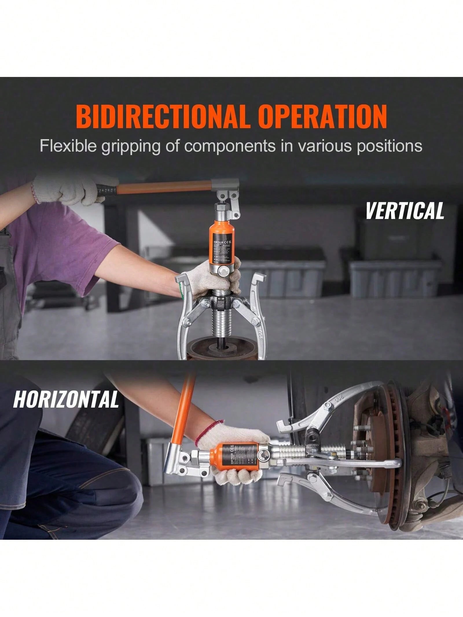 Hydraulic Gear Puller, 5 Ton Max Capacity Wheel Bearing Pulling Separator, 2 Or 3 Jaws Puller, Vertically And Horizontally, 8" Jaw Hydraulic Puller With Case For Pulling Hubs