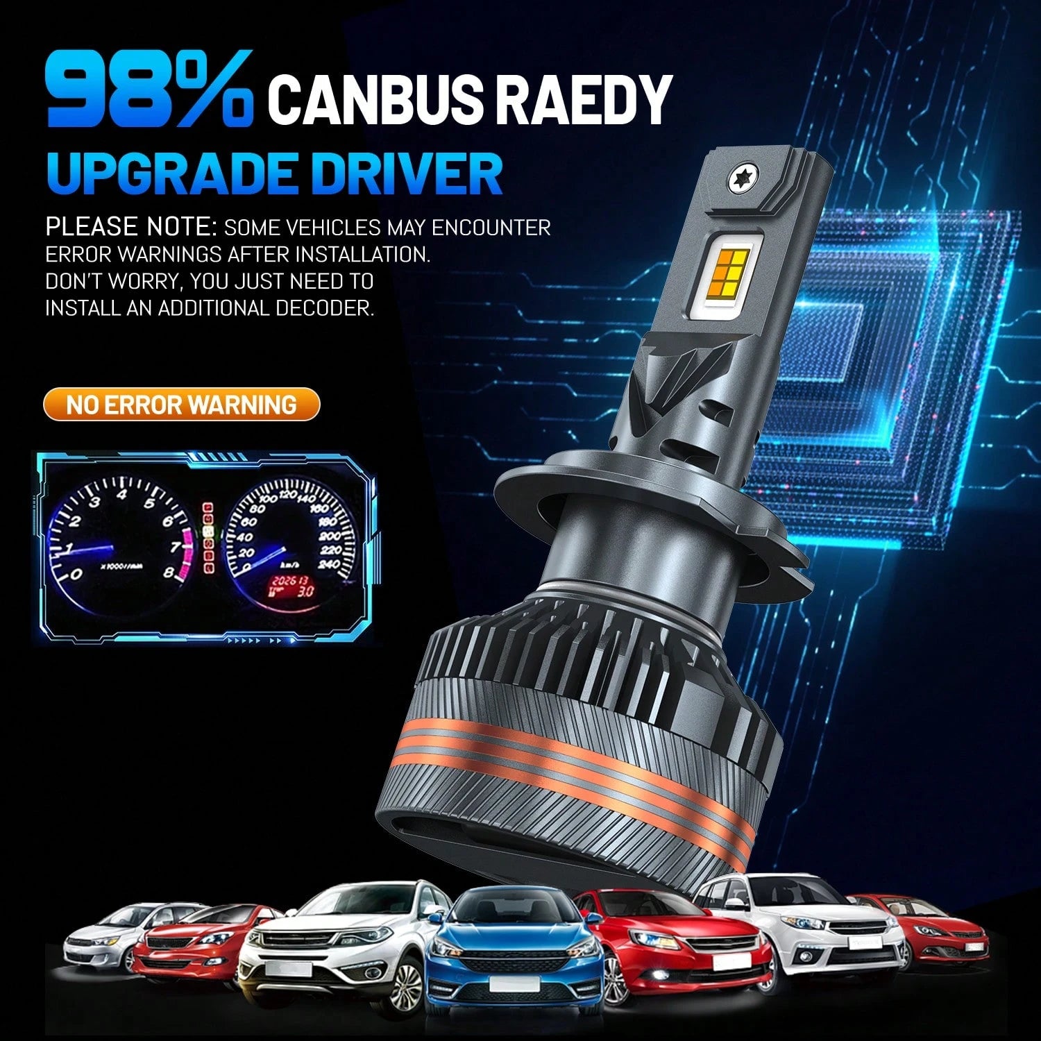 HYNBYZJ 2pcs H7 LED Car Headlight 9005/HB3 9006/HB4 9012 H11 H4 H1 Bulbs, Dual Color 6000K White/3000K Yellow One- Click Switch Lamp Bright CSP Chip New Upgraded Design LED Plug-N-Play Bulbs