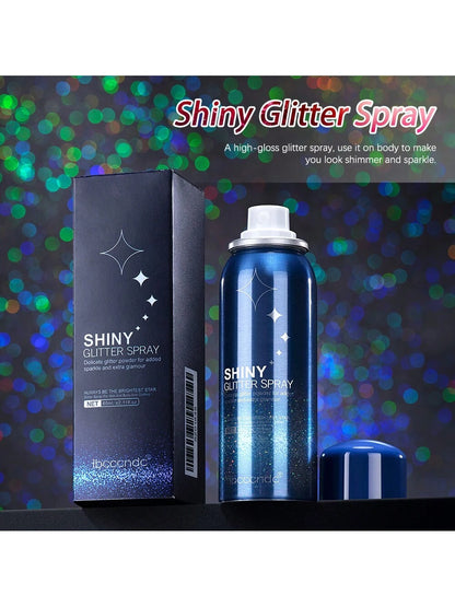 Ibcccndc Shiny Glitter Spray, Colorful Luster, 60ml, Body Glitter Spray For Clothes, Hair And Body, Long-Lasting Glitter Makeup, Body Shimmer Spray Rave Accessories For Festival Concert Halloween Part