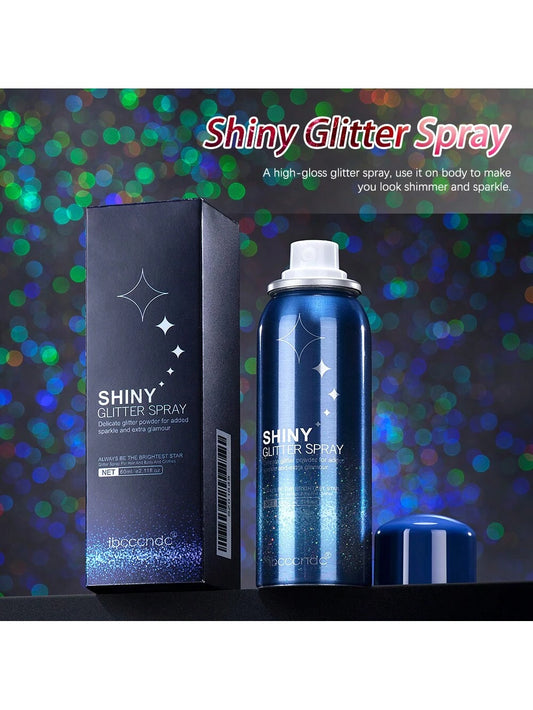 Ibcccndc Shiny Glitter Spray, Colorful Luster, 60ml, Body Glitter Spray For Clothes, Hair And Body, Long-Lasting Glitter Makeup, Body Shimmer Spray Rave Accessories For Festival Concert Halloween Part