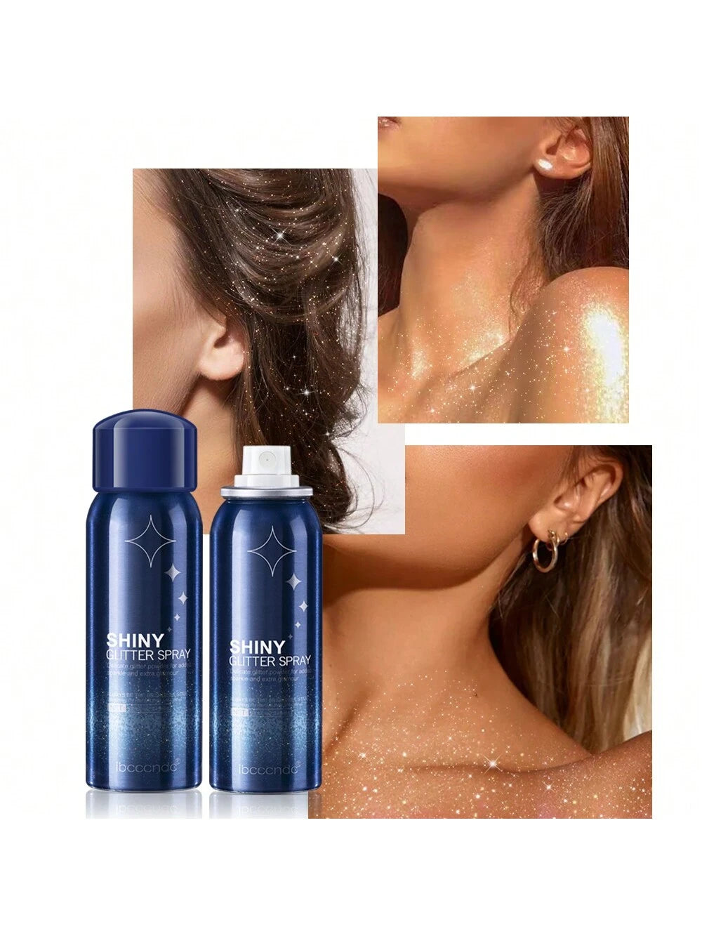 Ibcccndc Shiny Glitter Spray, Colorful Luster, 60ml, Body Glitter Spray For Clothes, Hair And Body, Long-Lasting Glitter Makeup, Body Shimmer Spray Rave Accessories For Festival Concert Halloween Part