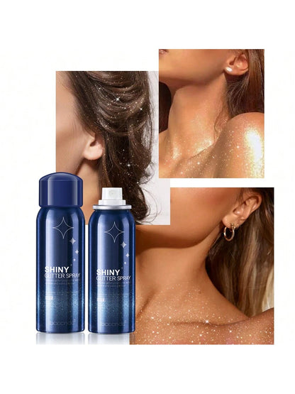 Ibcccndc Shiny Glitter Spray, Colorful Luster, 60ml, Body Glitter Spray For Clothes, Hair And Body, Long-Lasting Glitter Makeup, Body Shimmer Spray Rave Accessories For Festival Concert Halloween Part