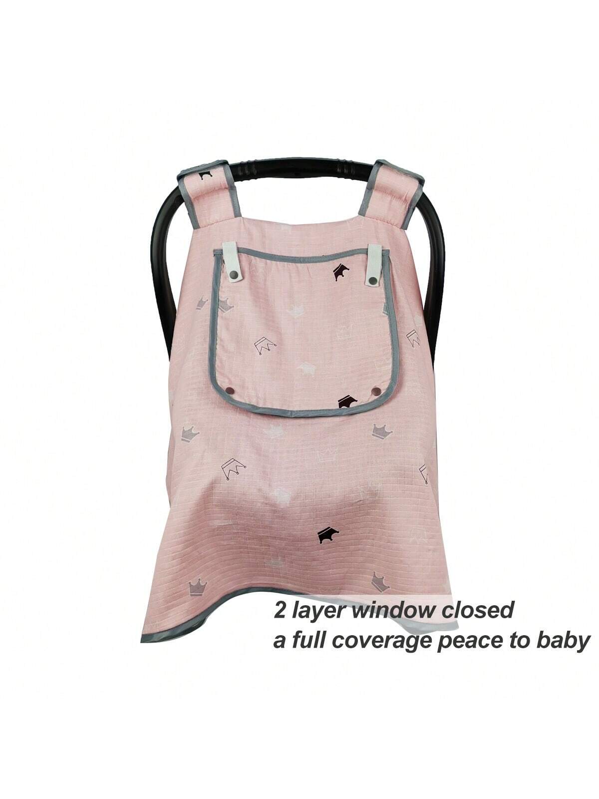 ICOPUCA Muslin Baby Car Seat Covers, Car Seat Covers For Babies, Kick-Proof Car Seat Covers For Infant With Breathable Mesh Peep Windows, Canopy Newborn Gift For 4 Seasons
