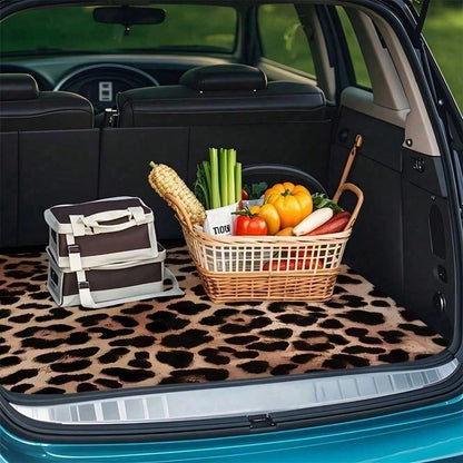 Item Picture 1pc Black And White Floral Border Decorative Pattern Car Trunk Mat Printed Car Protection Pad Non Slip And Durable Car Trunk Protection Fits Most Vehicles Easy To Clean An