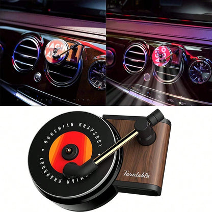 JVHGUBAY Car Vent Clip Aromatherapy Fragrance Diffuser, Car Retro Air Freshener Clip Car Record Player Design Turntable Perfume Vent Outlet