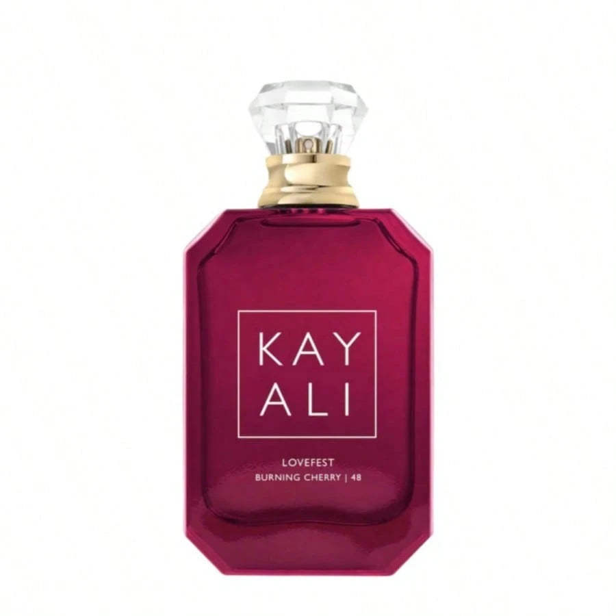 KAYALI 48 Lovefest Burning Cherry 48 Eau De Parfum For Women – Long Lasting Cherry Raspberry Woody Perfume, Palo Santo, Patchouli & Sweet Warm Fragrance Spray, 3.4 Oz/ 100ml Wine Red Transparent Bott