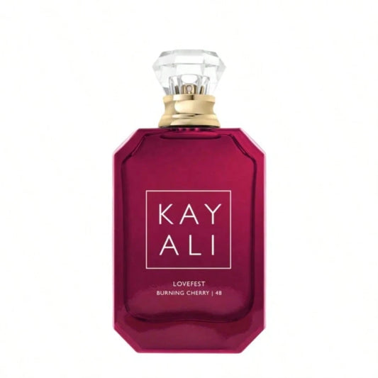 KAYALI 48 Lovefest Burning Cherry 48 Eau De Parfum For Women – Long Lasting Cherry Raspberry Woody Perfume, Palo Santo, Patchouli & Sweet Warm Fragrance Spray, 3.4 Oz/ 100ml Wine Red Transparent Bott