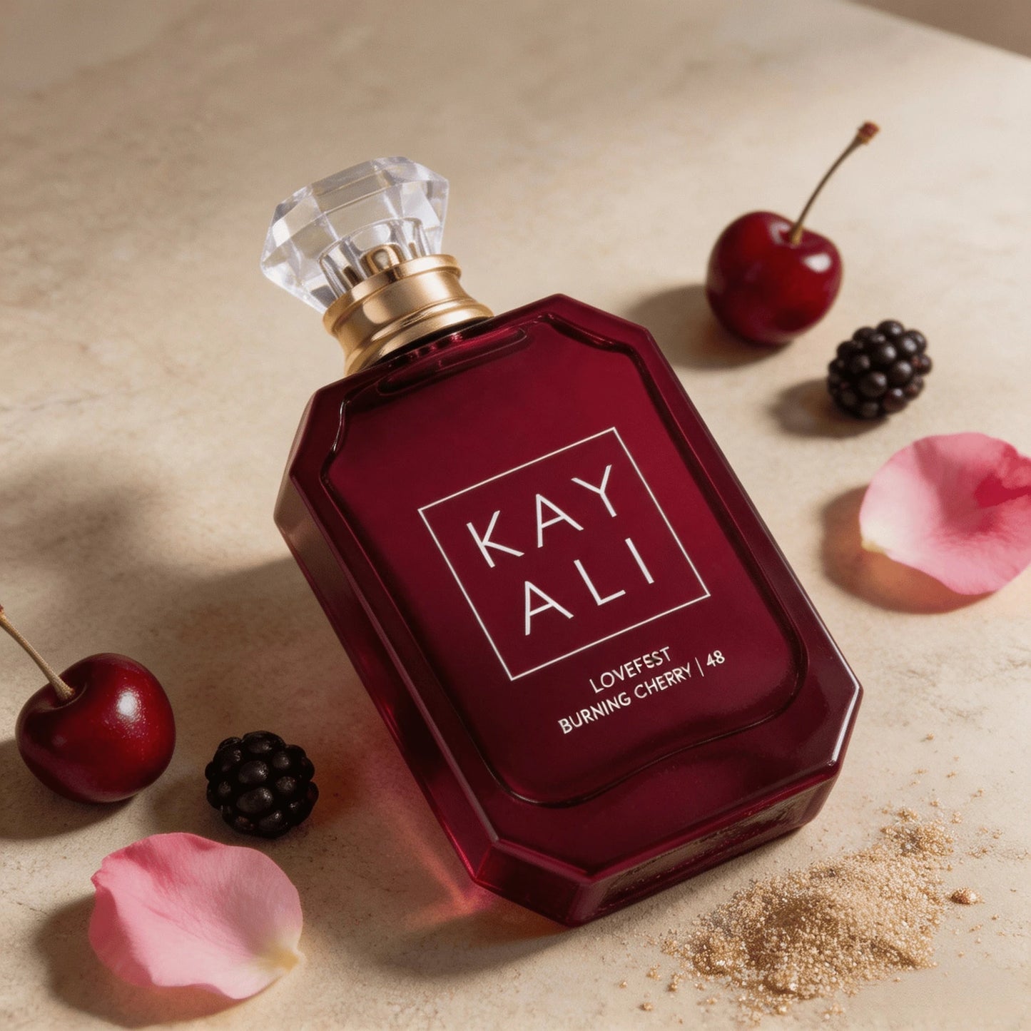 KAYALI 48 Lovefest Burning Cherry 48 Eau De Parfum For Women – Long Lasting Cherry Raspberry Woody Perfume, Palo Santo, Patchouli & Sweet Warm Fragrance Spray, 3.4 Oz/ 100ml Wine Red Transparent Bott