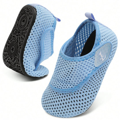 Kids Adjustable Strap Aquatic Shoes- Lightweight, Comfortable And Breathable, Perfect For Spring And Summer, Suitable For Casual, Beach, Swimming, Quick Dry