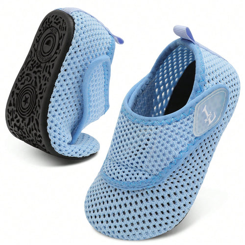 Kids Adjustable Strap Aquatic Shoes- Lightweight, Comfortable And Breathable, Perfect For Spring And Summer, Suitable For Casual, Beach, Swimming, Quick Dry