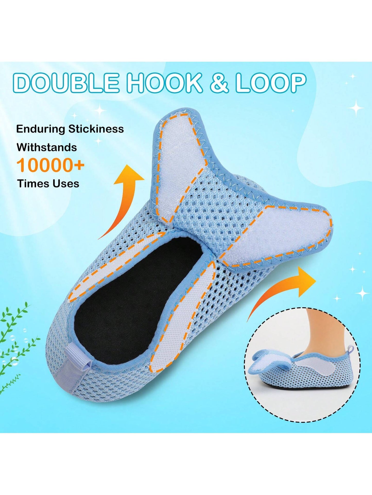 Kids Adjustable Strap Aquatic Shoes- Lightweight, Comfortable And Breathable, Perfect For Spring And Summer, Suitable For Casual, Beach, Swimming, Quick Dry