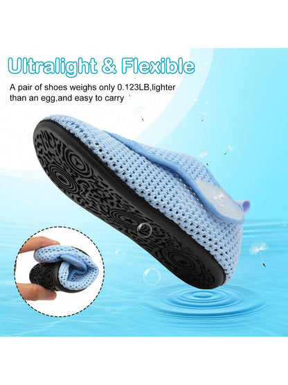 Kids Adjustable Strap Aquatic Shoes- Lightweight, Comfortable And Breathable, Perfect For Spring And Summer, Suitable For Casual, Beach, Swimming, Quick Dry