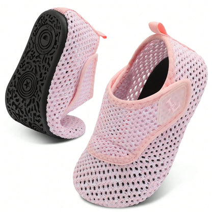 Kids Adjustable Strap Aquatic Shoes- Lightweight, Comfortable And Breathable, Perfect For Spring And Summer, Suitable For Casual, Beach, Swimming, Quick Dry