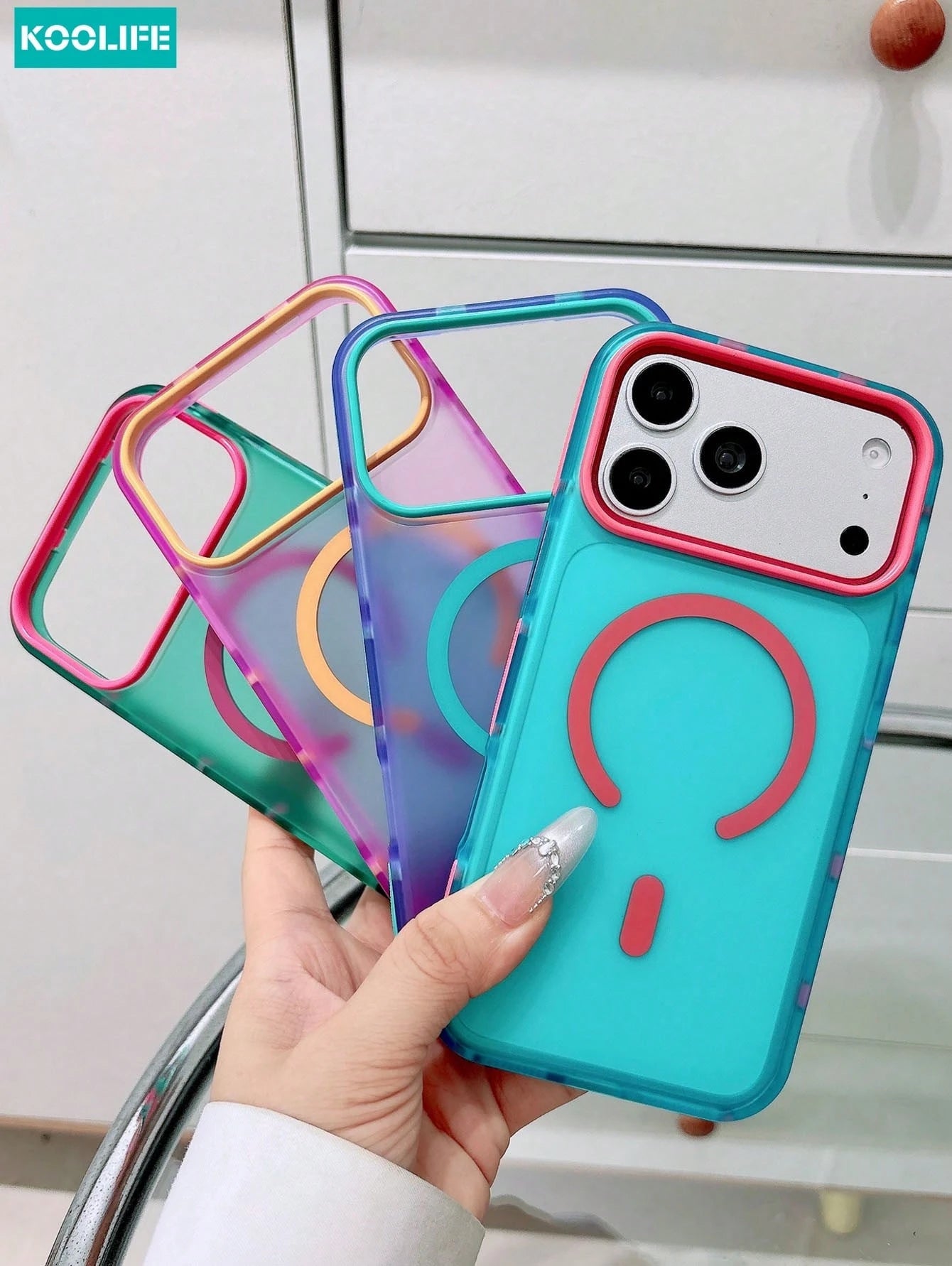 KOOLIFE 1pc Magnetic Wireless Charging Dopamine Color Full Coverage Shockproof Phone Case, Compatible With Iphone 18 Pro Max, 17, 17 Pro Max, 16 Pro, 15 Pro Max, 13 Pro, 15, 14, 14 Pro, 13