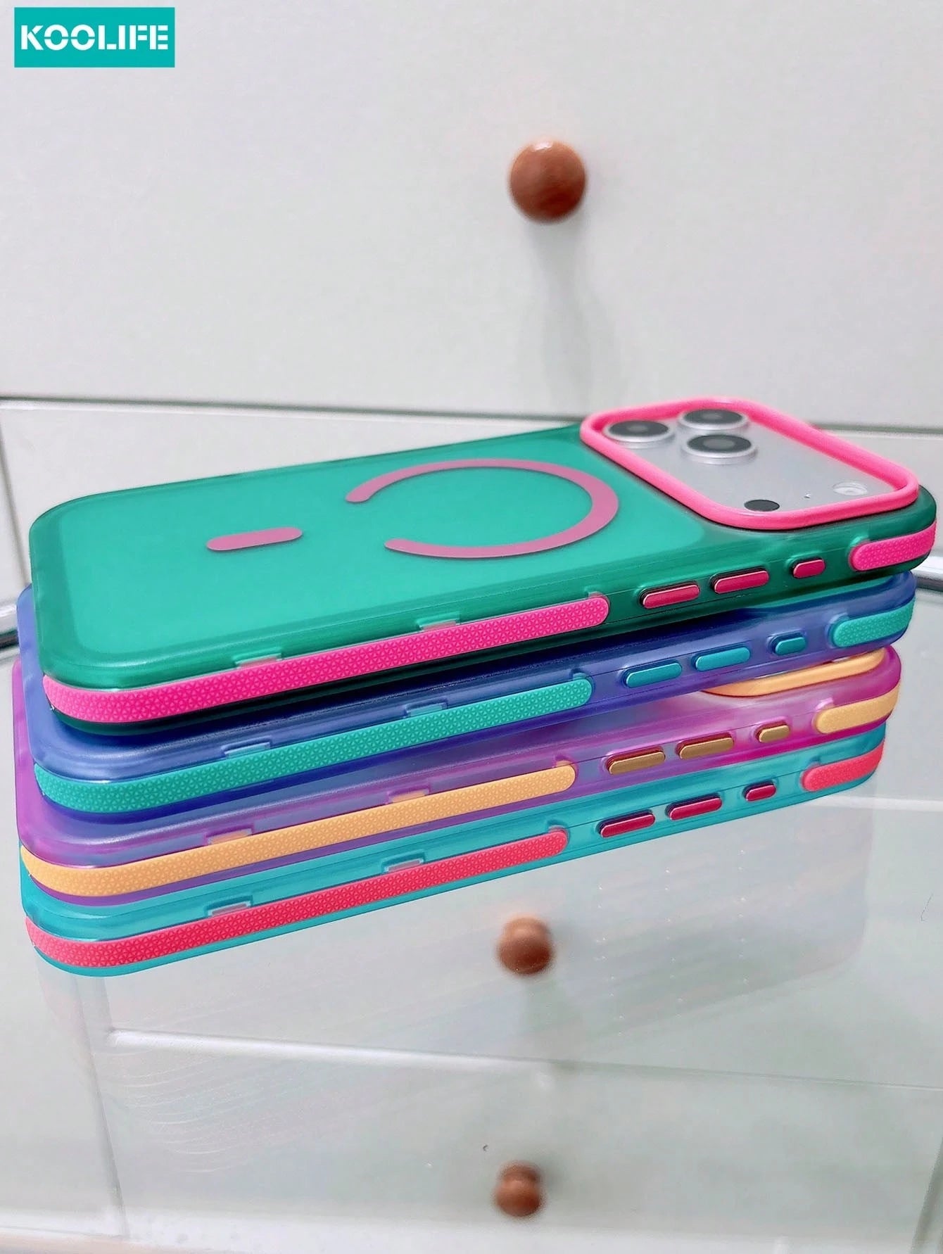 KOOLIFE 1pc Magnetic Wireless Charging Dopamine Color Full Coverage Shockproof Phone Case, Compatible With Iphone 18 Pro Max, 17, 17 Pro Max, 16 Pro, 15 Pro Max, 13 Pro, 15, 14, 14 Pro, 13