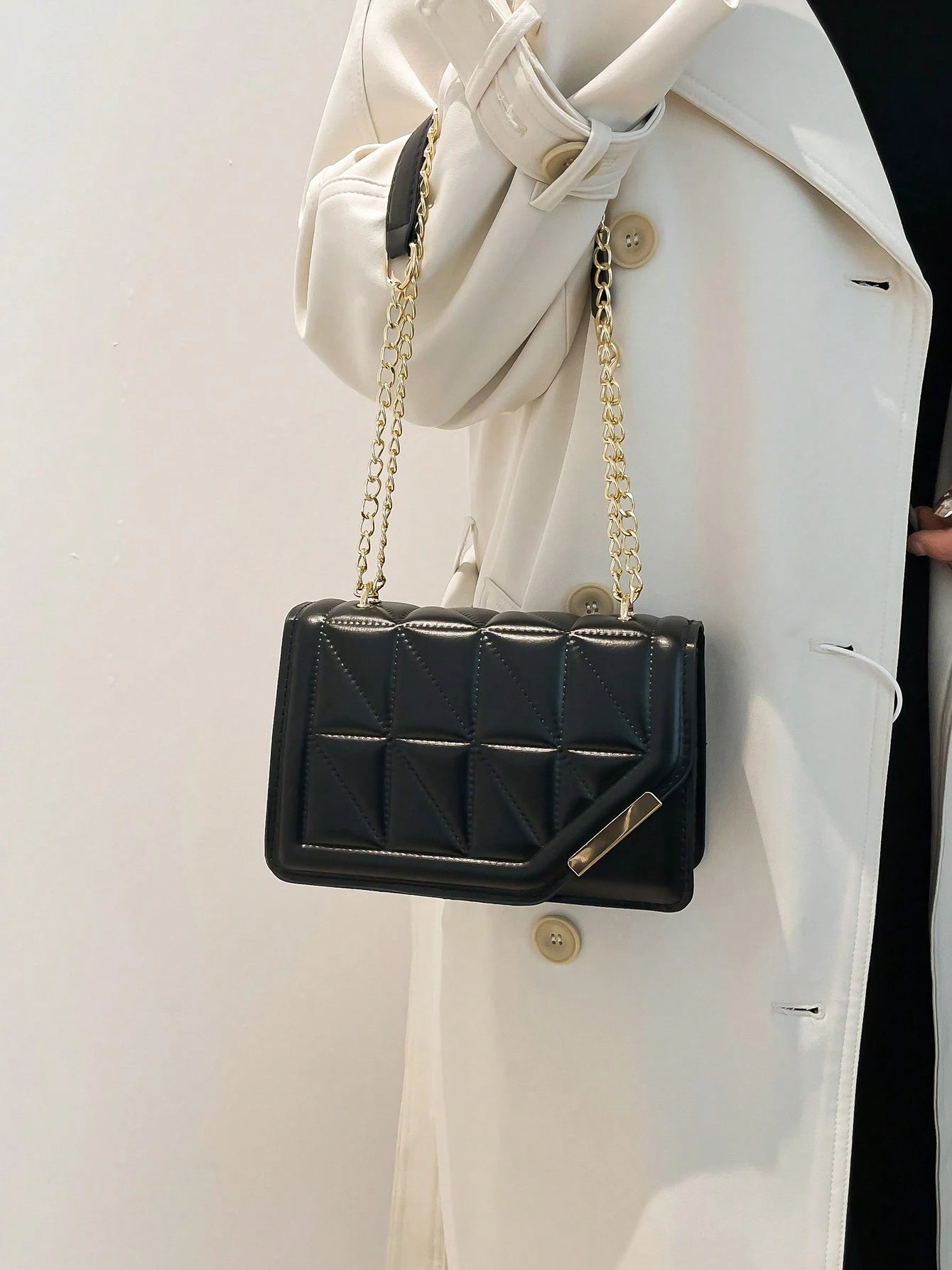 Korean Style Personalized Cracked Texture Edged Distressed Fashion Casual Handbag, 2025 New Arrival Fashionable Ins Simplicity Crossbody Square Bag For Women