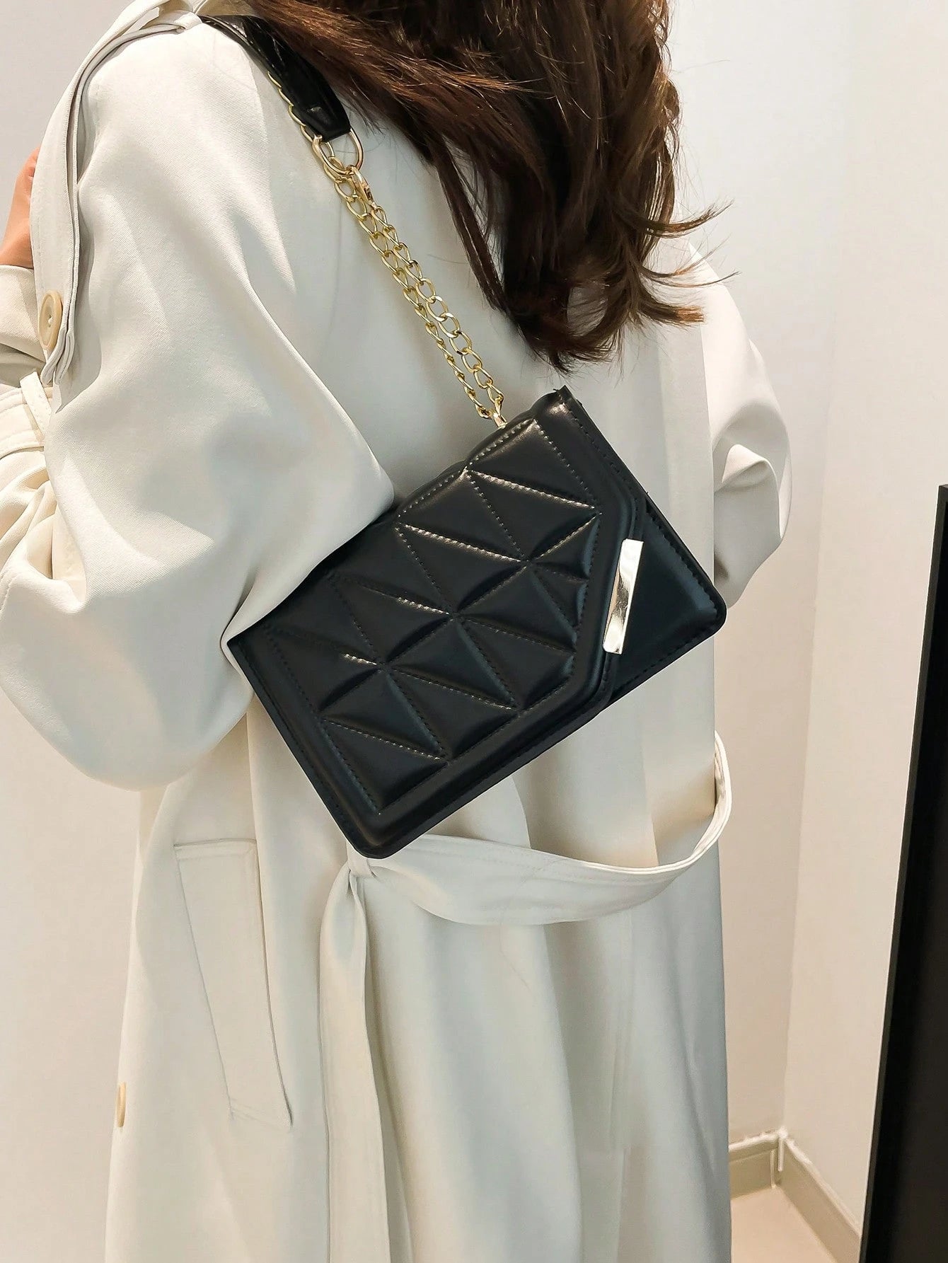 Korean Style Personalized Cracked Texture Edged Distressed Fashion Casual Handbag, 2025 New Arrival Fashionable Ins Simplicity Crossbody Square Bag For Women