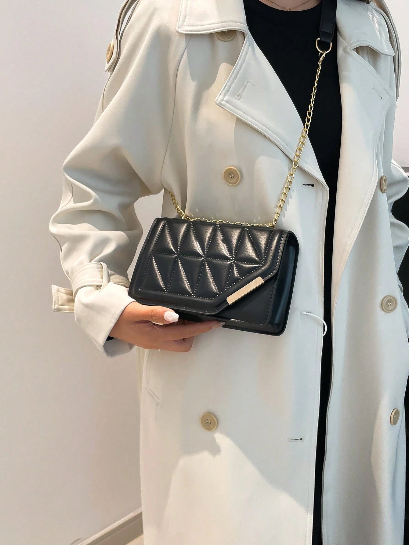 Korean Style Personalized Cracked Texture Edged Distressed Fashion Casual Handbag, 2025 New Arrival Fashionable Ins Simplicity Crossbody Square Bag For Women