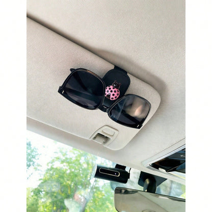 Ladybug Car Fashion Glasses Clip, Creative Car Sun Hat Eyewear Frame, Lady's Business Card Holder, Car Interior Accessories, Car Essential Items, Car Parts, Women's Car Accessories