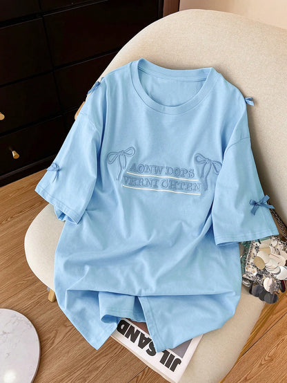 Lalippa Burgundy Striped Digital Print Oversized Casual Mid-Length Round Neck Drop Shoulder Women T-Shirt, A Gift For Friends