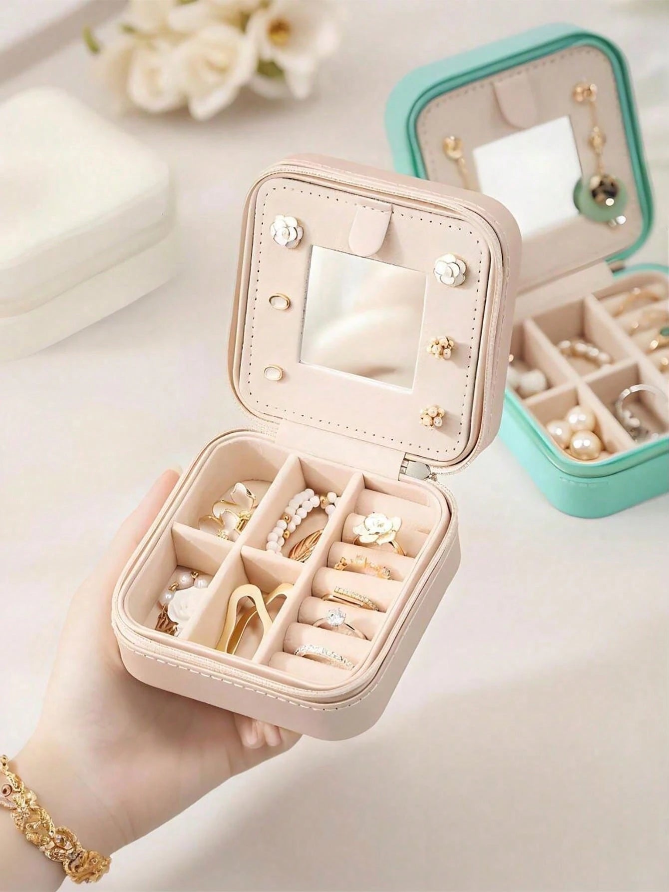 Large Capacity Jewelry Box, Jewelry Organizer Box, Multi-Function Jewelry Display Box, Gift For Women, Christmas Gift,Pouch,Makeup Pouch,Travel Essential