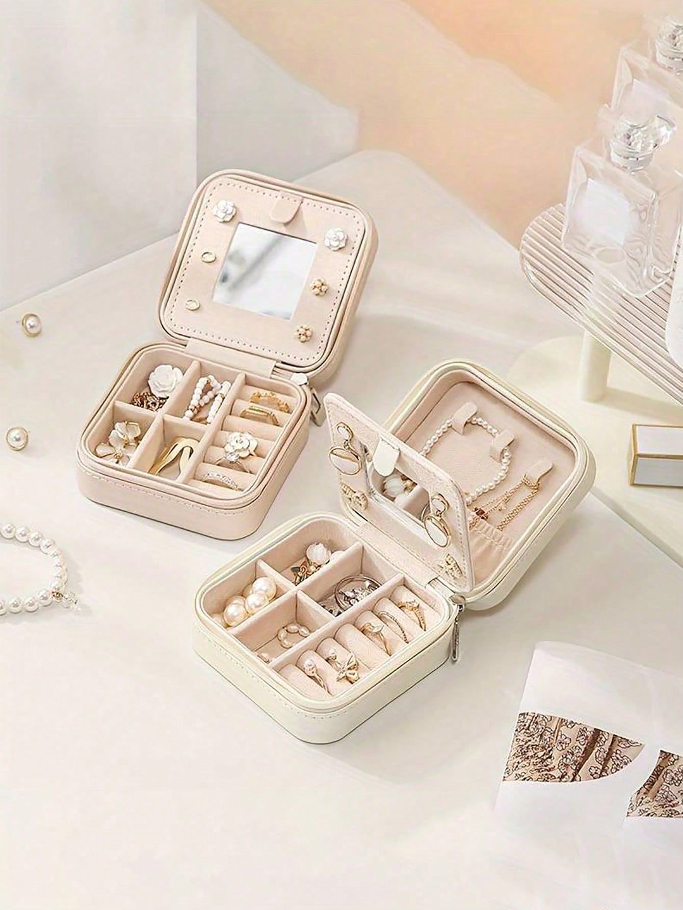 Large Capacity Jewelry Box, Jewelry Organizer Box, Multi-Function Jewelry Display Box, Gift For Women, Christmas Gift,Pouch,Makeup Pouch,Travel Essential