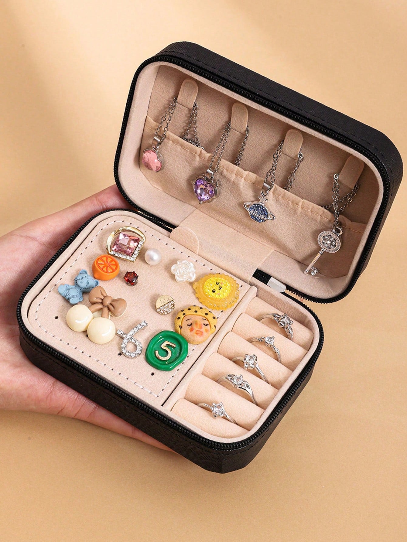 Large Capacity Jewelry Box, Jewelry Organizer Box, Multi-Function Jewelry Display Box, Gift For Women, Christmas Gift,Pouch,Makeup Pouch,Travel Essential