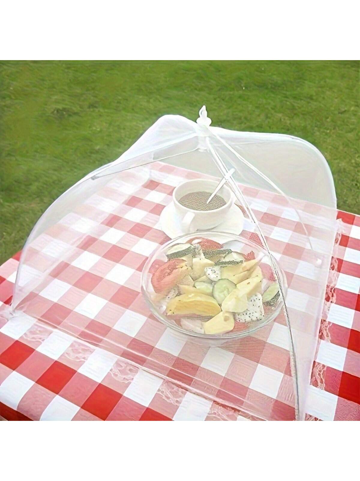 Large Pop-Up White Mesh Food Cover Tent- Foldable & Washable, Ideal For Outdoor Picnics, BBQs & Parties, Protects From Insects, Perfect For Breakfast Spread, Party Food Cover|Transparent Mesh Design