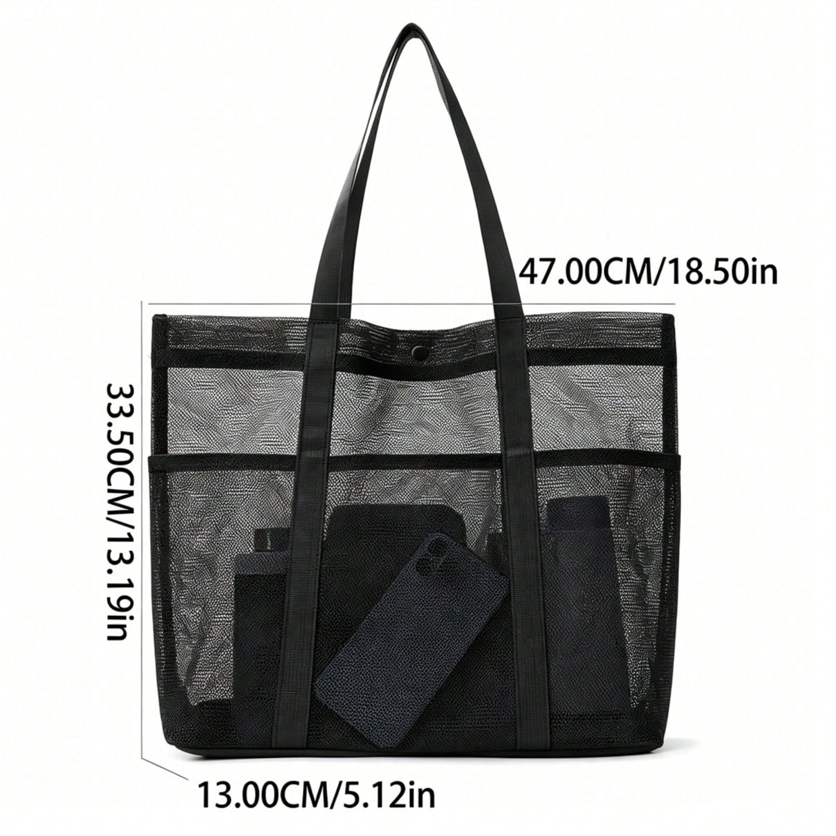 Large Women's Beach Tote Bag, Large Foldable Mesh Swimming Pool Travel Bag- Sandproof, Everyday Casual Tote Bag, Suitable For The Beach,Vacations