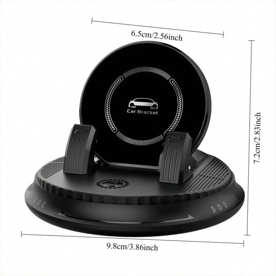 LCARS 2026 New Anti-Shake Car Phone Holder 360° Rotating Dashboard Navigation Mount Adhesive Suction Cup Stable Non-Wobble