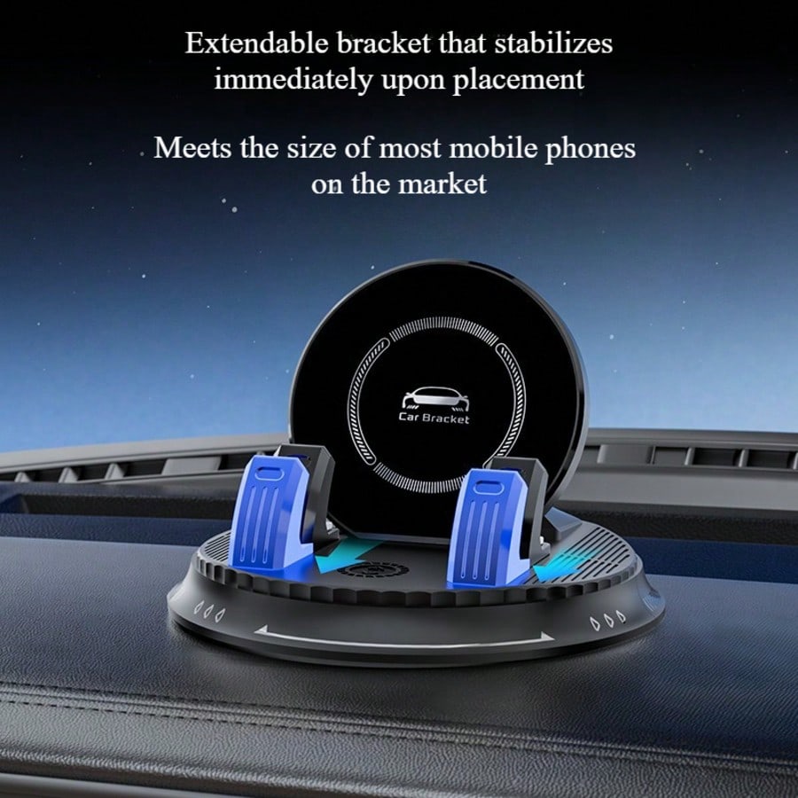 LCARS 2026 New Anti-Shake Car Phone Holder 360° Rotating Dashboard Navigation Mount Adhesive Suction Cup Stable Non-Wobble