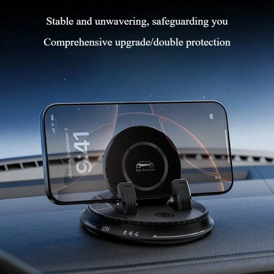 LCARS 2026 New Anti-Shake Car Phone Holder 360° Rotating Dashboard Navigation Mount Adhesive Suction Cup Stable Non-Wobble
