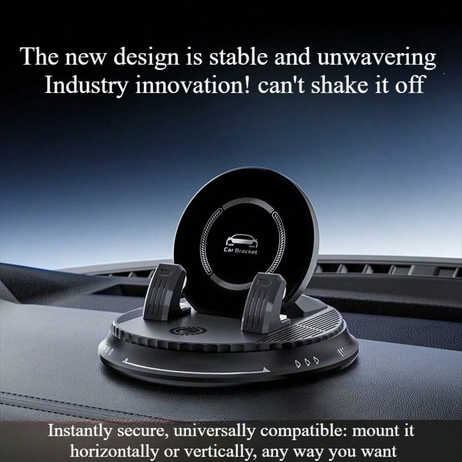 LCARS 2026 New Anti-Shake Car Phone Holder 360° Rotating Dashboard Navigation Mount Adhesive Suction Cup Stable Non-Wobble