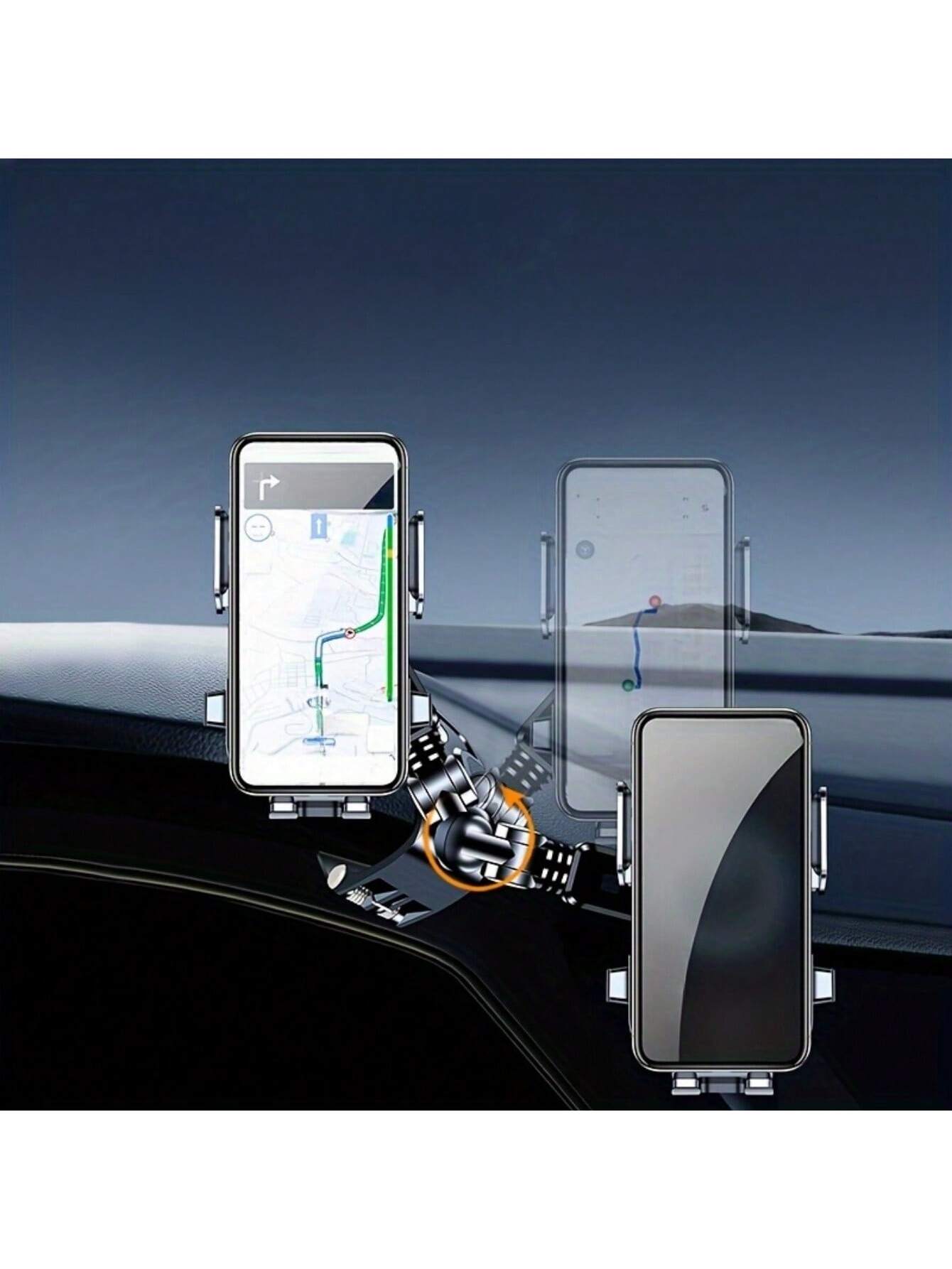 LCARS Car Dashboard Phone Holder, Suitable For Car Center Console Dashboard Use, Secure Grip With No Noise, Supports Horizontal And Vertical Screen For Phone Navigation Or Entertainment, Anti-Shake Ph