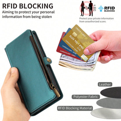 Leather Wallet Card Holder Flip Phone Case 1pc Multifunctional With Card Slots Crossbody Strap Compatible With IPhone 17 Pro Max Series Fashion Protective Case For Shopping Travel Spring Gift Cover In
