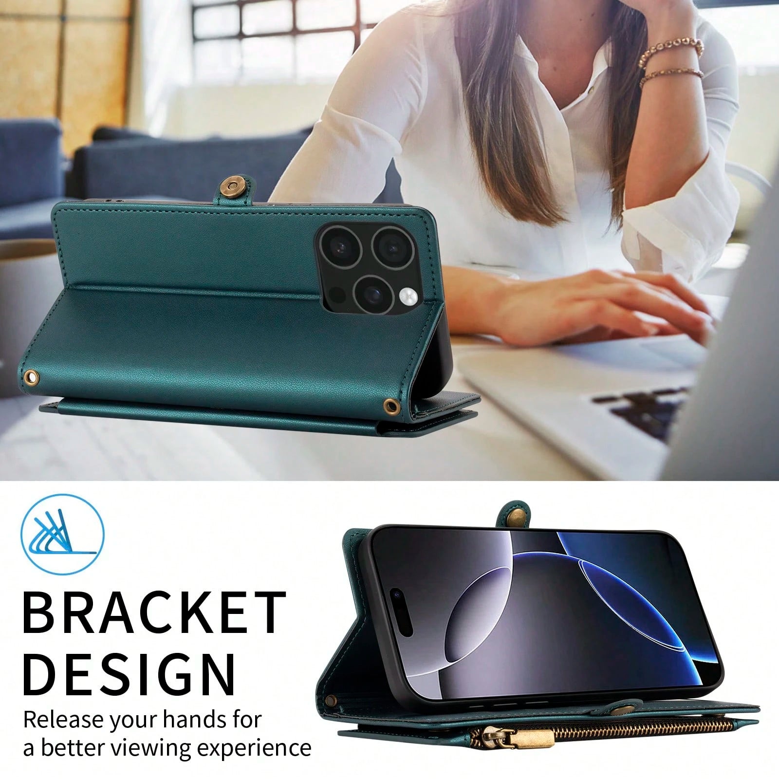 Leather Wallet Card Holder Flip Phone Case 1pc Multifunctional With Card Slots Crossbody Strap Compatible With IPhone 17 Pro Max Series Fashion Protective Case For Shopping Travel Spring Gift Cover In