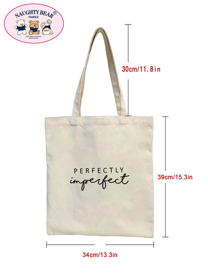 Letter Graphic Shopper Bag School Bag For Graduate, Teen Girls, Freshman, Sophomore, Junior & Senior In College, University & High School, Perfect For Outdoors,Travel & Back To School