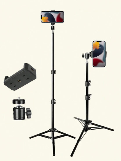 Lightweight 82.67-Inch Tripod With Selfie Stick And Phone Holder For Video Recording, Photography, And Live Streaming. Comes With Carry Bag- Ideal For Women And Live Streaming. For Summer Vacation, T