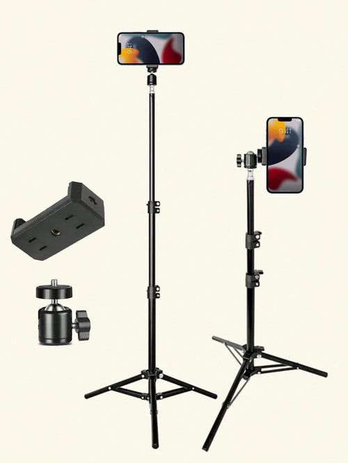 Lightweight 82.67-Inch Tripod With Selfie Stick And Phone Holder For Video Recording, Photography, And Live Streaming. Comes With Carry Bag- Ideal For Women And Live Streaming. For Summer Vacation, T