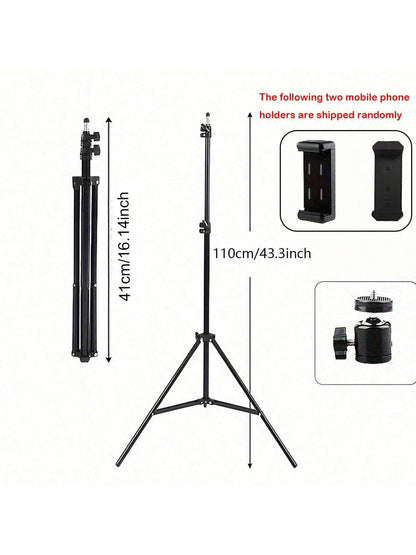 Lightweight 82.67-Inch Tripod With Selfie Stick And Phone Holder For Video Recording, Photography, And Live Streaming. Comes With Carry Bag- Ideal For Women And Live Streaming. For Summer Vacation, T