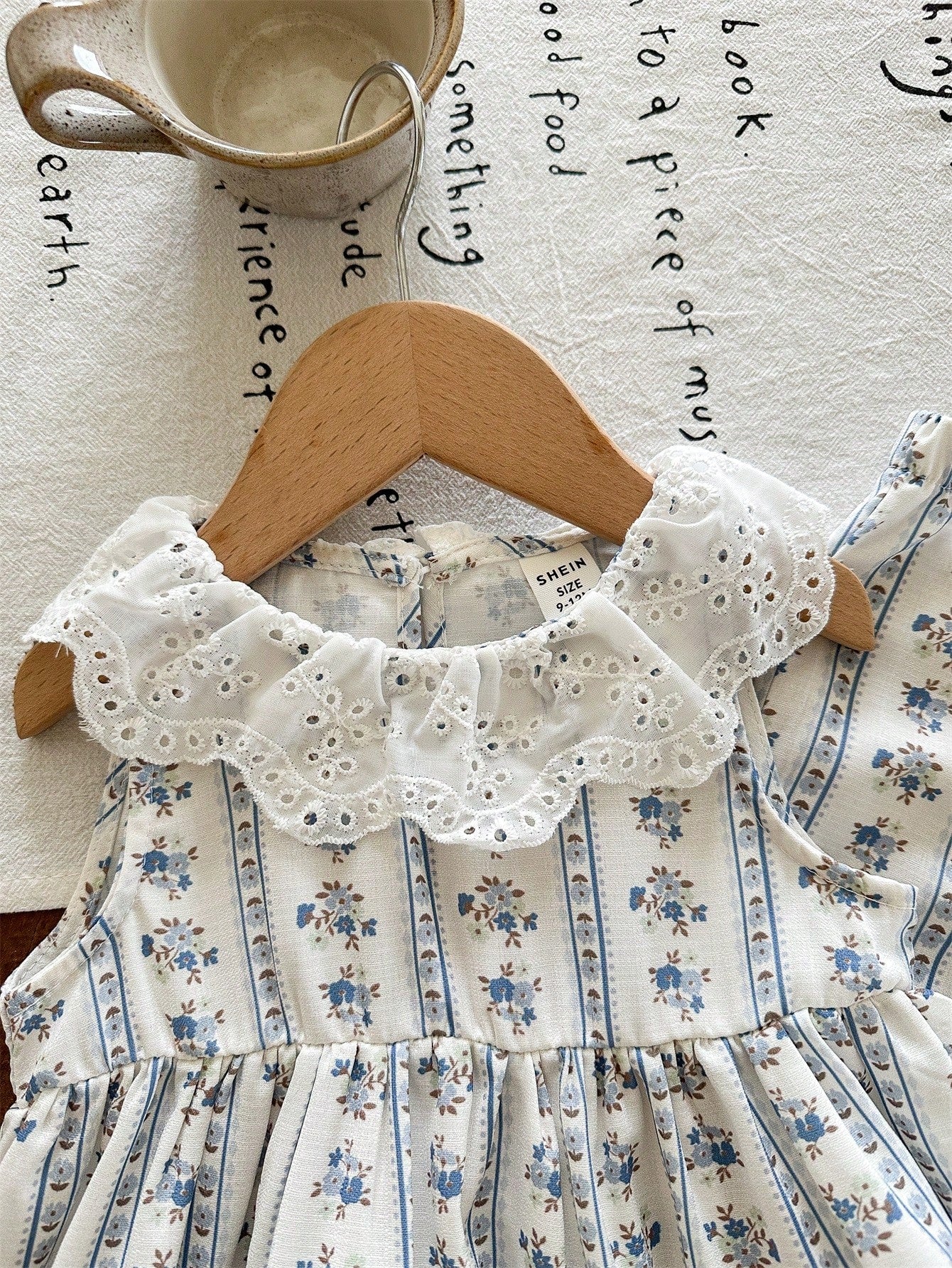 LMoss Kids 2pcs Girls Floral Pattern Ruffle Trim Casual Top And Pants Suit, Summer