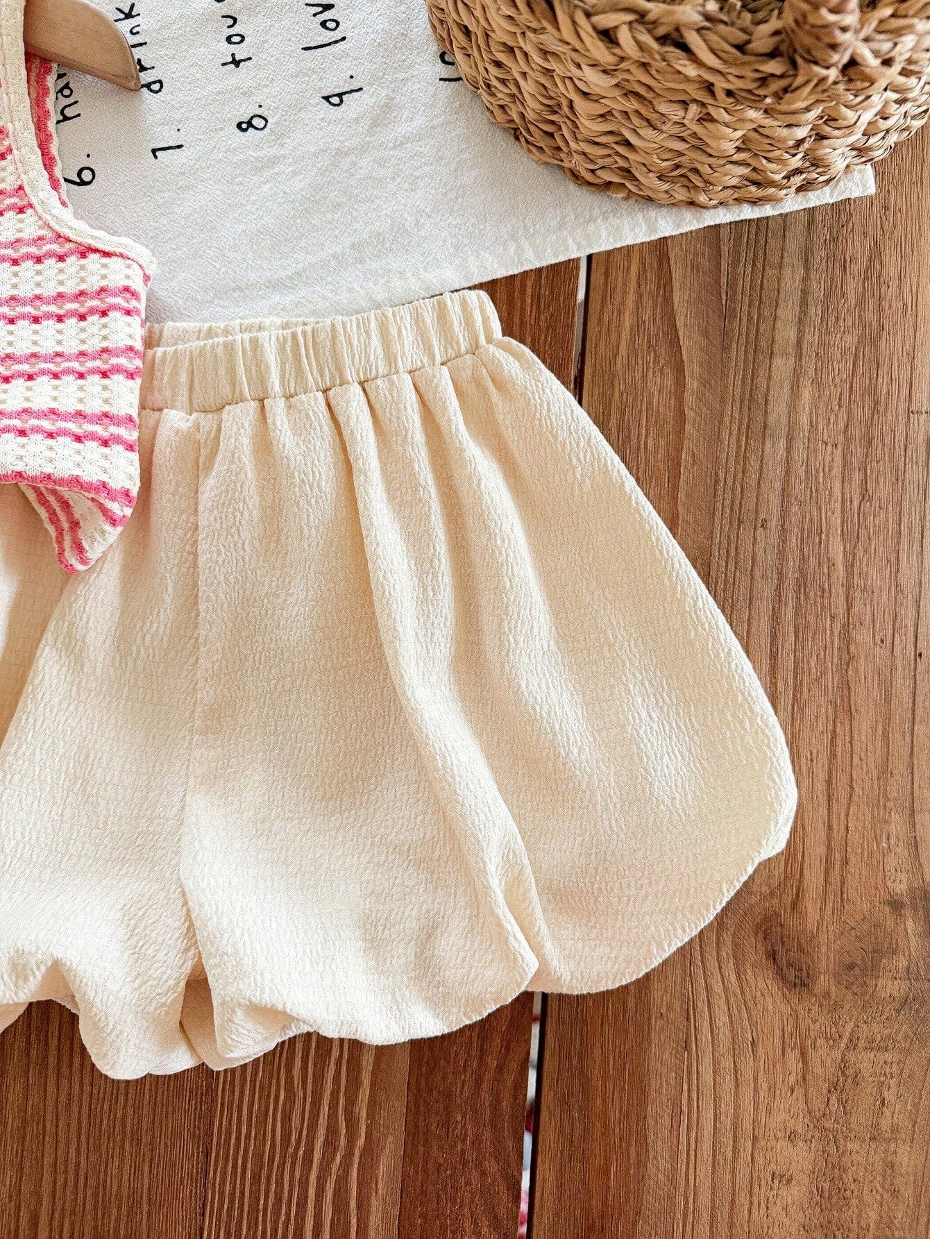 LMoss Kids Babygirl Cute Summer Striped Polo Collar Tank Top And Elastic Waist Ruffle Shorts Set
