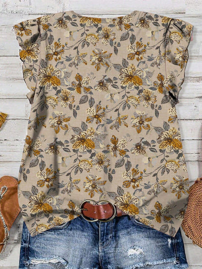 LUNE Women's Casual Boho Retro Minimalist Shirt, Suitable For Summer,Fall Clothes For Women,Business Casual Woman Chic Blouses For Women Vacation Khaki