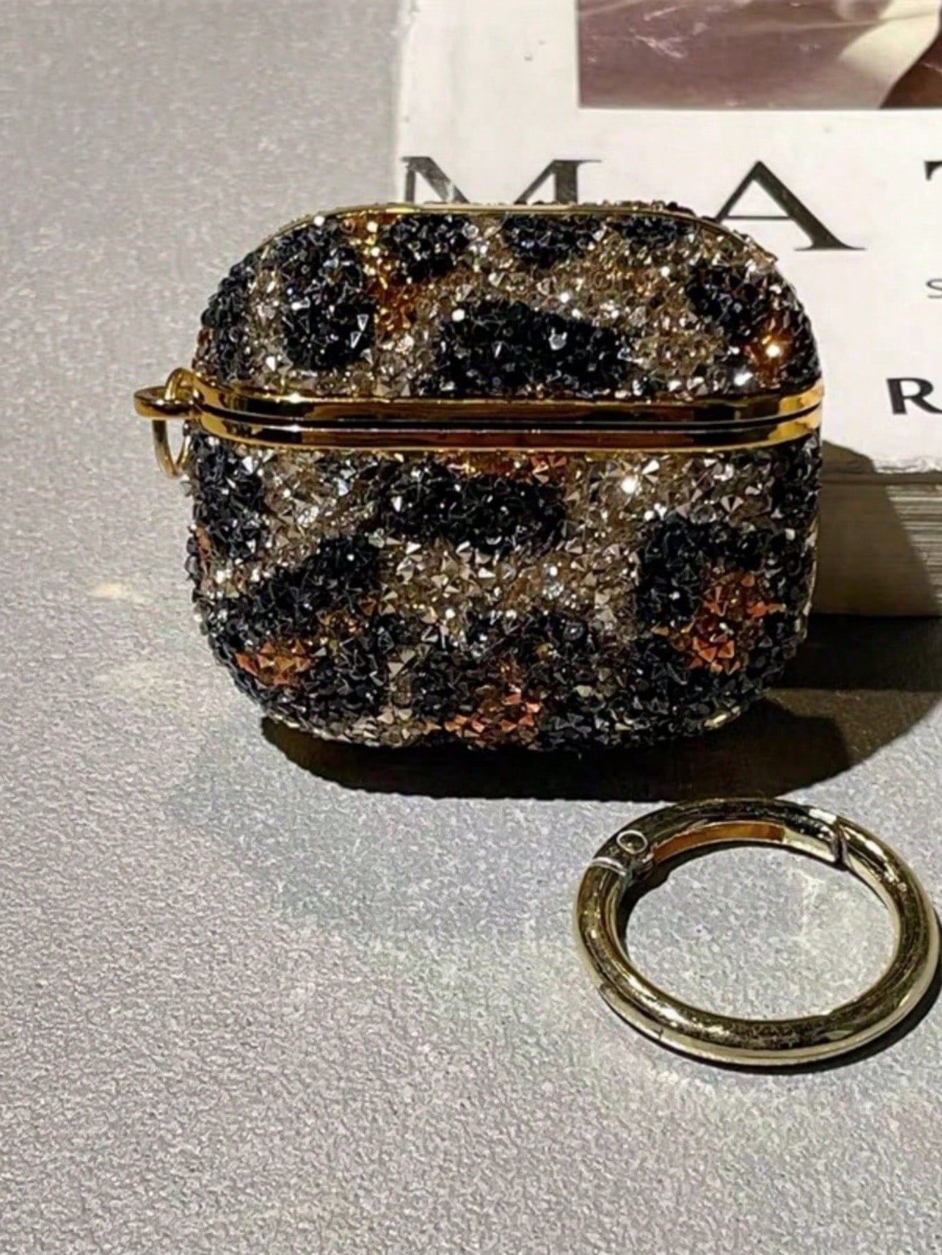Luxury Bling Rhinestone Leopard Print Compatible With AirPods Pro, Wireless Bluetooth Earphone Case Compatible With Airpods Pro 1/2/3/4/5 Spring Gift Party