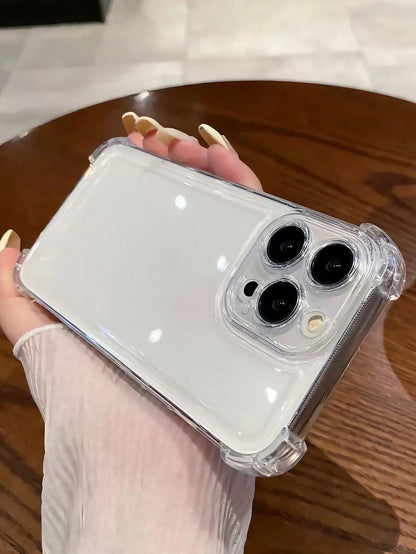 Luxury Shock-Absorbing Crystal Clear Phone Case, Military-Grade Drop Protection Compatible With IPhone 16/16 Pro/16E/16 Plus/16 Pro Max/15/15 Pro Max/15 Plus/14/13/12/11/11 Pro Max/XR/XS Max And S25/S