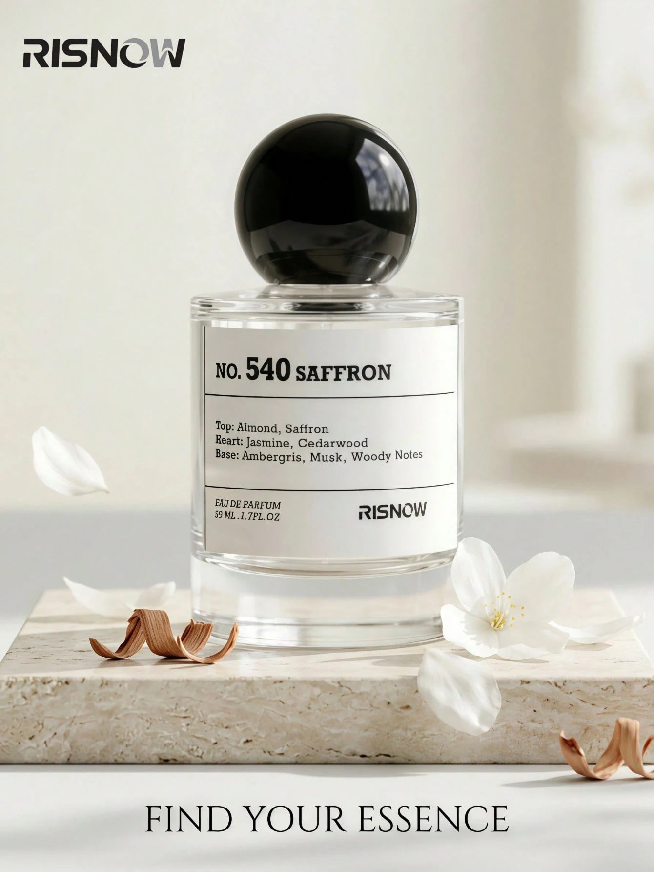 Luxury Woody Scent: RISNOW NO. 33 Sandalwood Perfume- Rich Leather & Amber Notes, Long Lasting Unisex EDP 1.7 Fl.Oz Long Lasting Daily Fragrance Perfect Gift Choice For Lovers And Friends On Hallowee